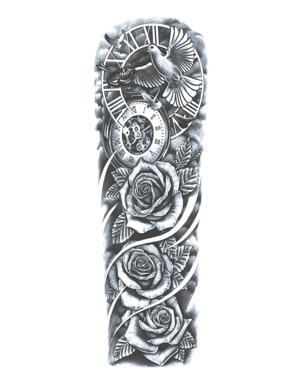 Dove, Clock & Roses Sleeve