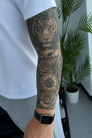 Tiger, Rose & Clock Sleeve